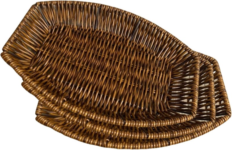 AMBOJIE Wicker Bread Basket,Handwoven Storage Basket for Fruit Basket Vegetables Cosmetics in Home Restaurant & Bakery (Ship type 3Pack) - Image 1